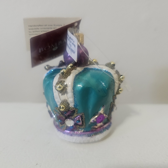 Bombay Holiday European Treasures Blown Glass Crown NWT - Picture 4 of 5